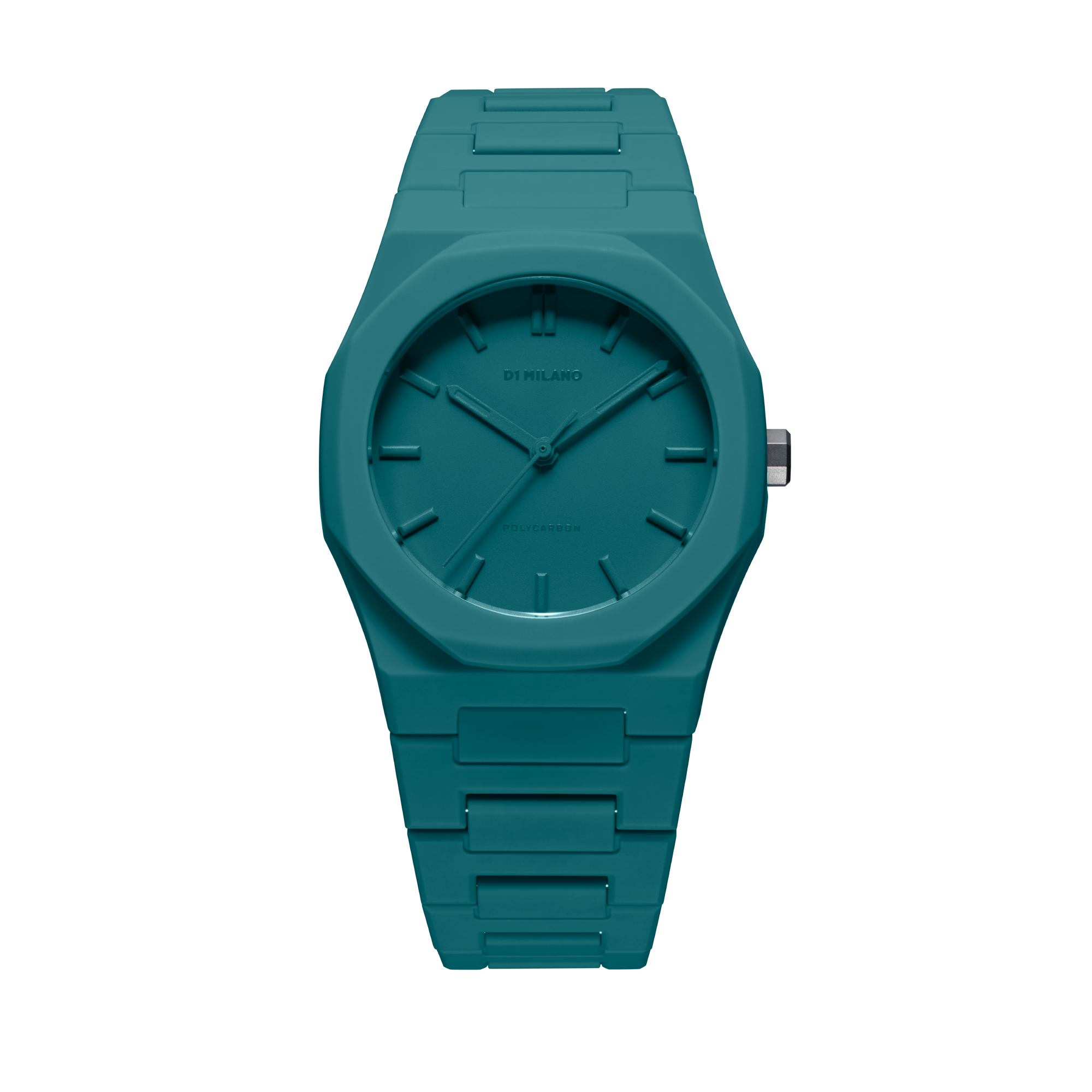 Men's and women's watch with quartz movement and petrol green dial Men's and women's watch with quartz movement and petrol green dial