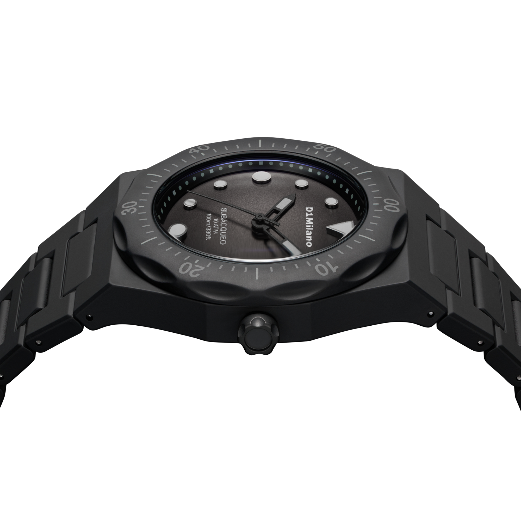 ساعة دي وان ميلانو الرجالية بحركة كوارتز ومينا أسود ML-0416