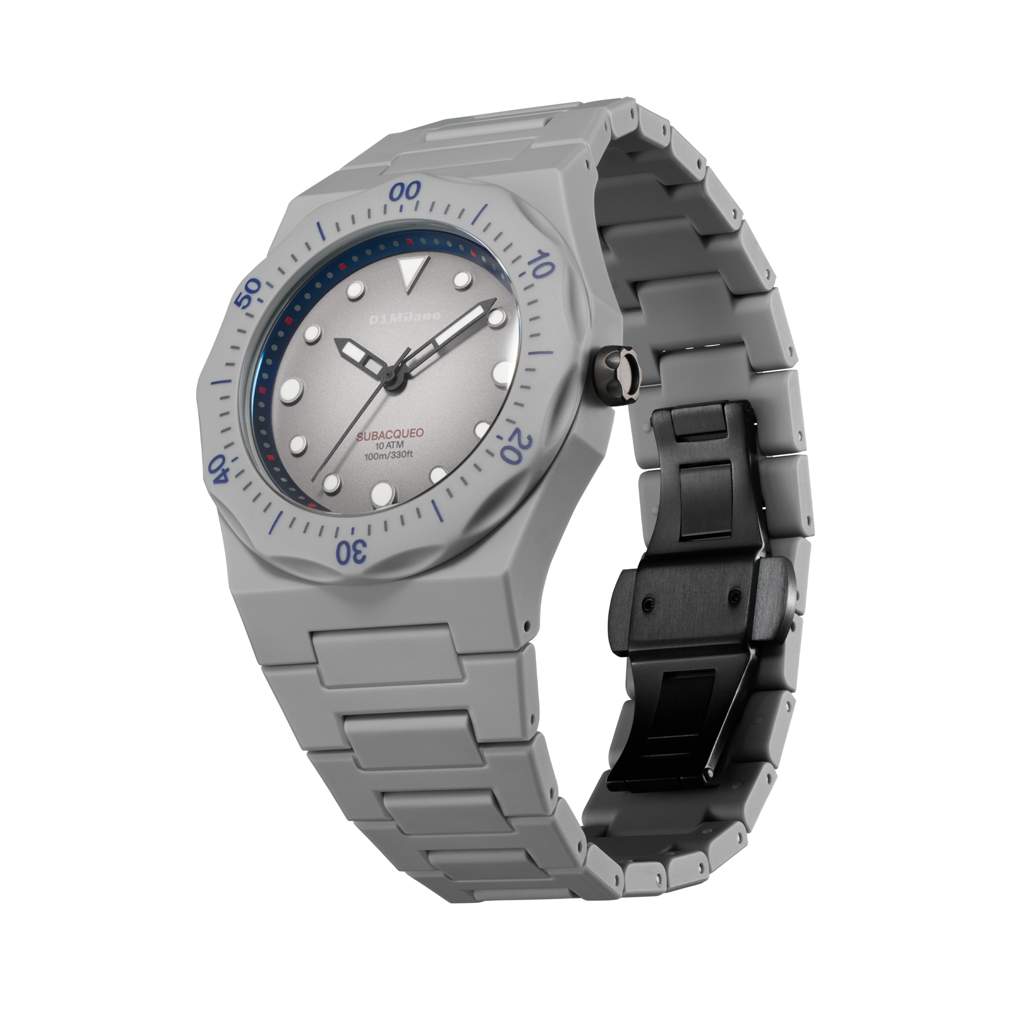 ساعة دي وان ميلانو الرجالية بحركة كوارتز ومينا رمادي ML-0418