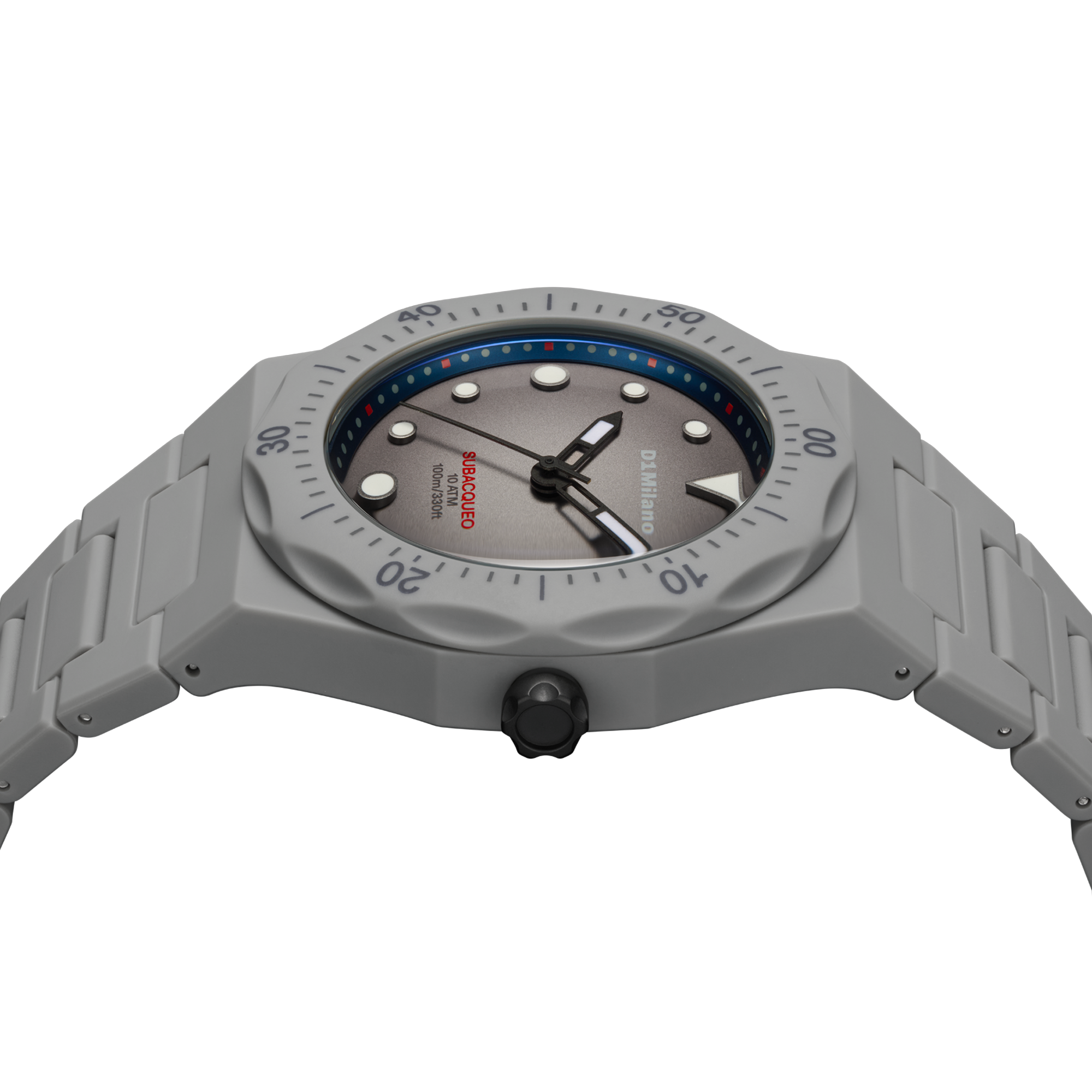 ساعة دي وان ميلانو الرجالية بحركة كوارتز ومينا رمادي ML-0418