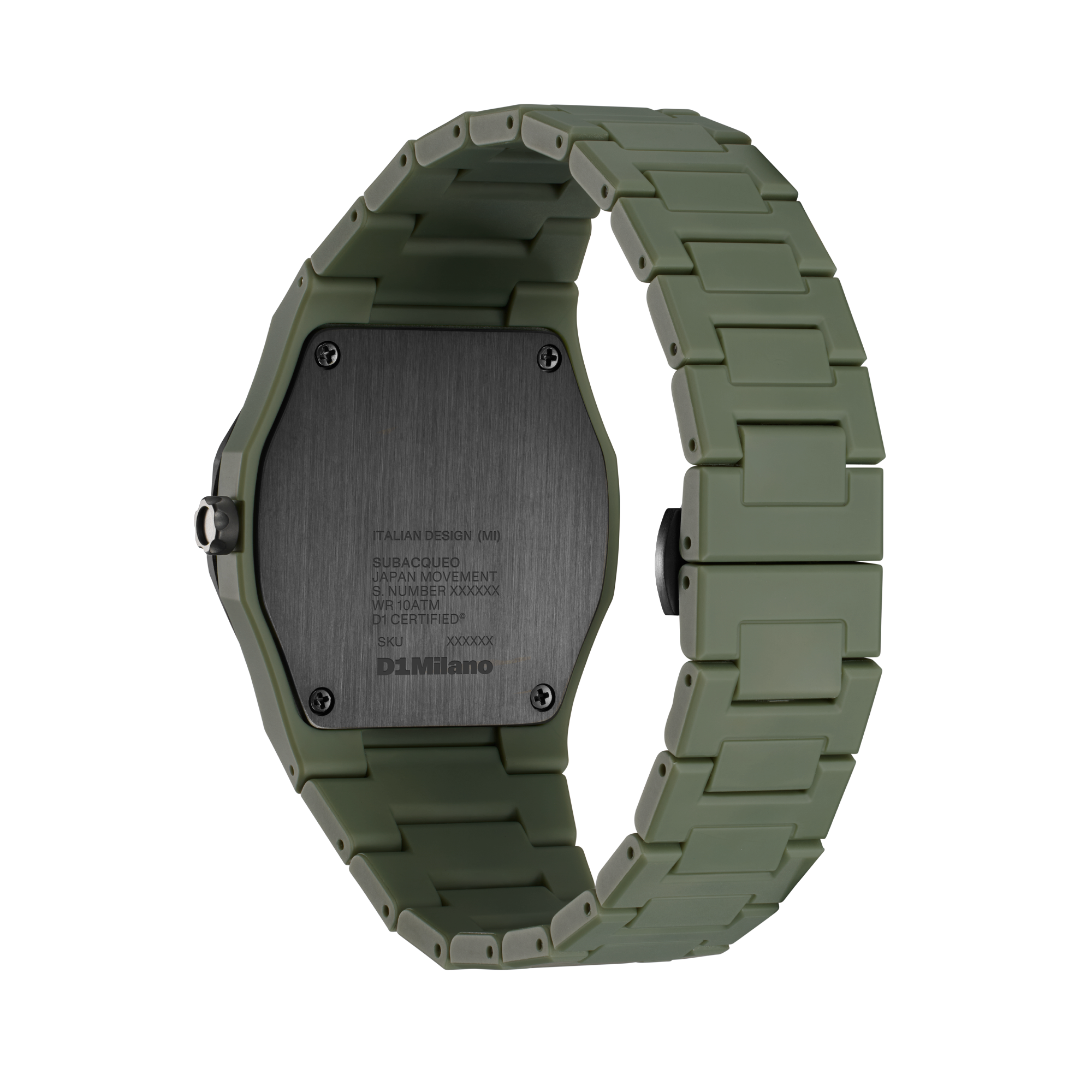 ساعة دي وان ميلانو الرجالية بحركة كوارتز ومينا أخضر ML-0419