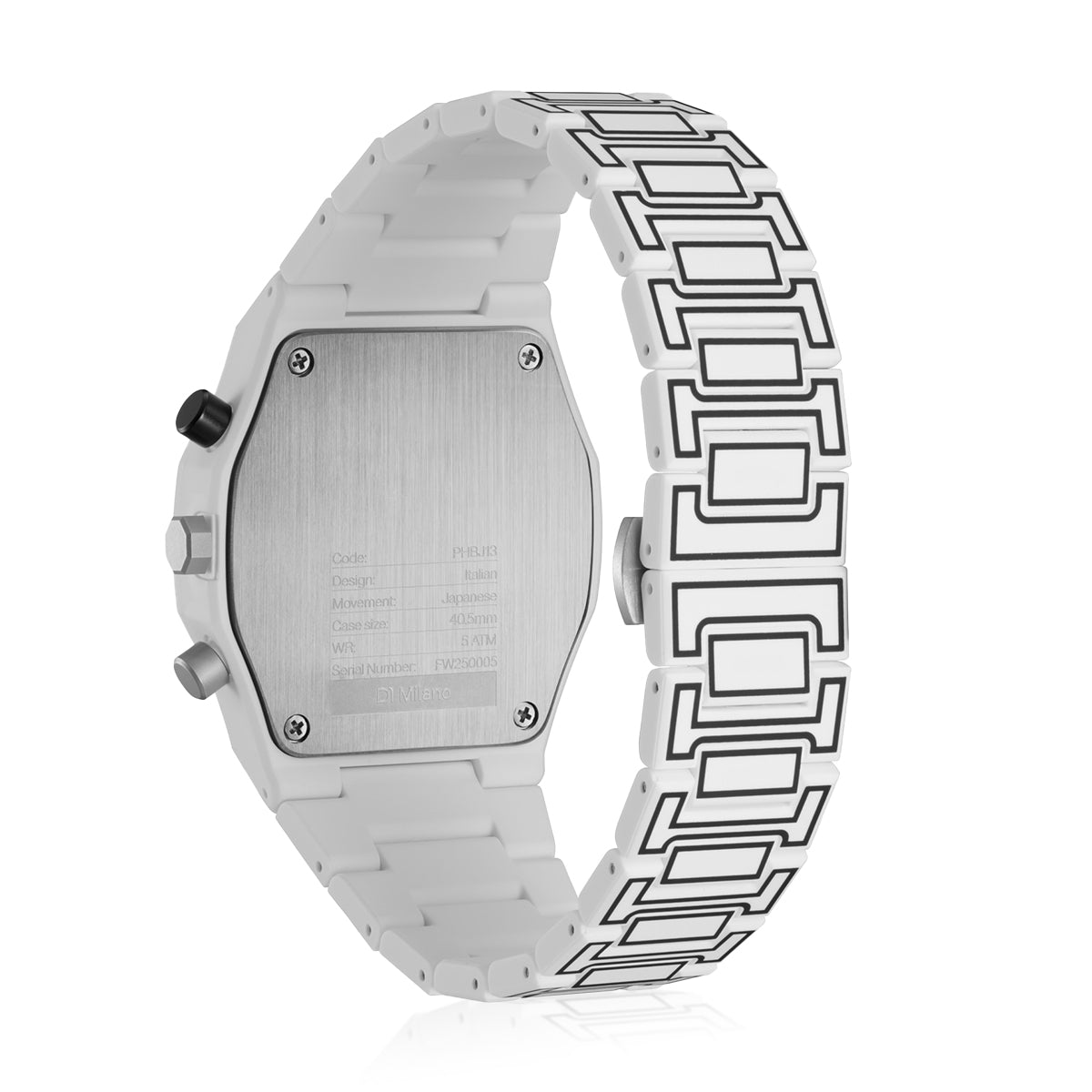 D1 Milano Men's Montre Chrono Quartz Watch with White Sketch Dial - ML-0409