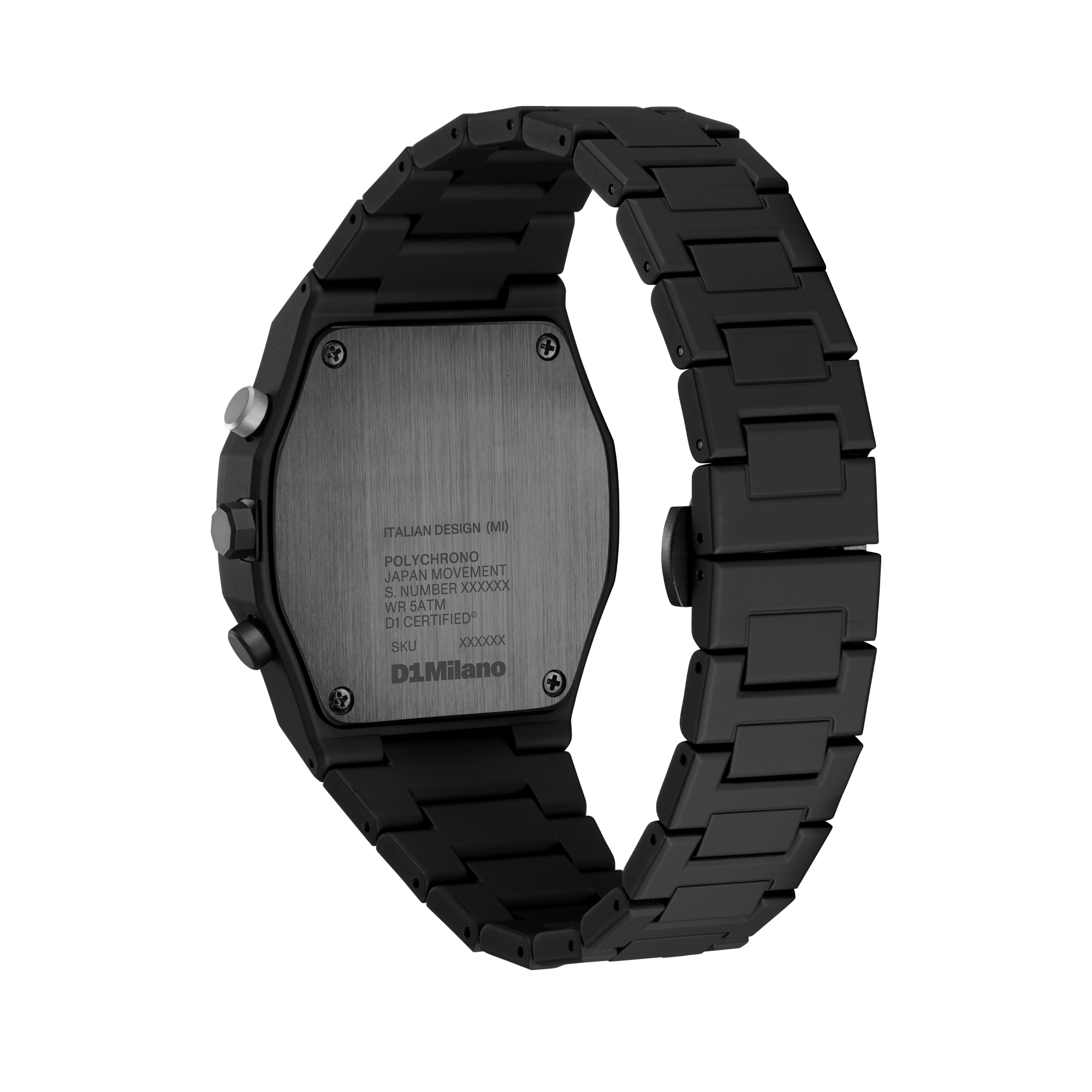ساعة دي وان ميلانو الرجالية بحركة كوارتز ومينا أسود مطفي مع فضي ML-0421