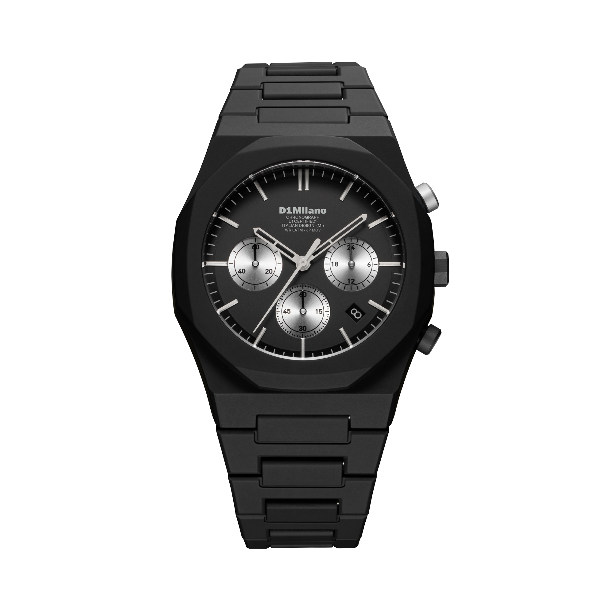 ساعة دي وان ميلانو الرجالية بحركة كوارتز ومينا أسود مطفي مع فضي ML-0421