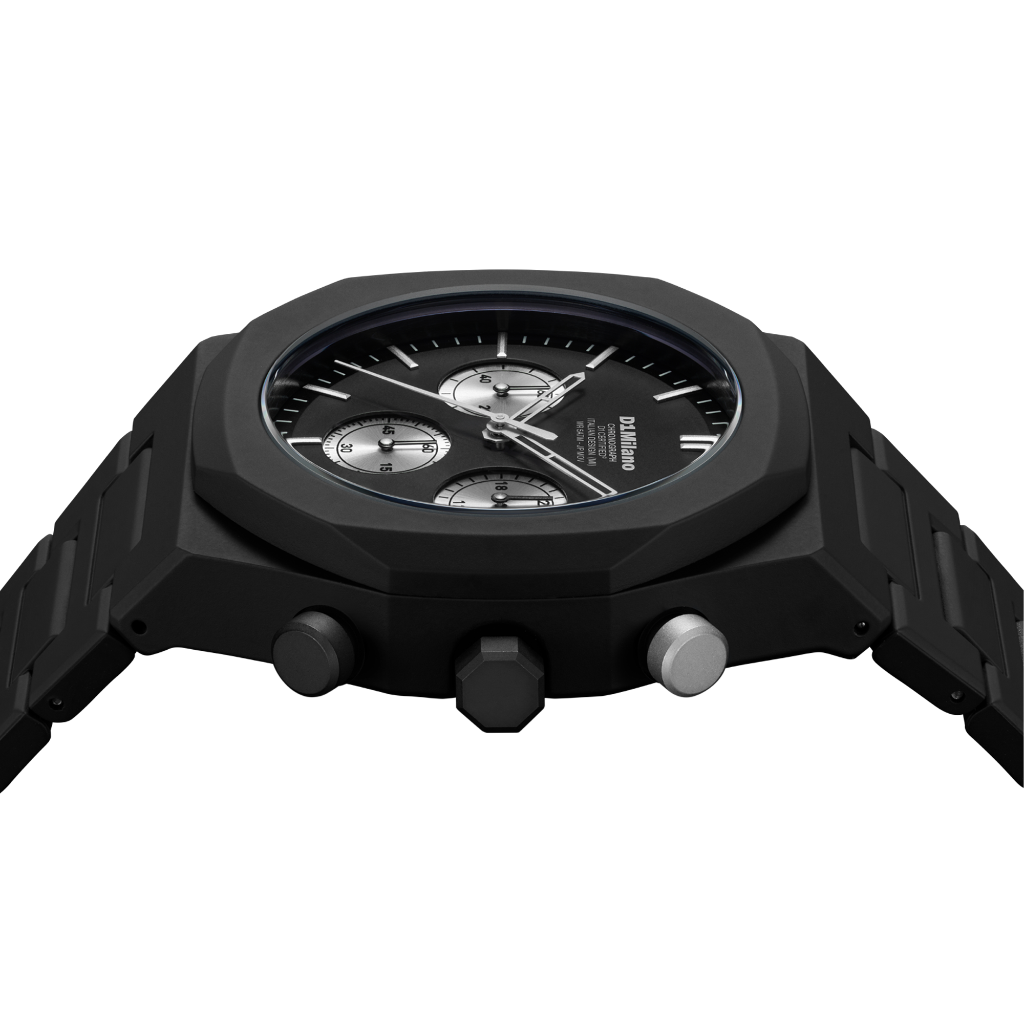 ساعة دي وان ميلانو الرجالية بحركة كوارتز ومينا أسود مطفي مع فضي ML-0421