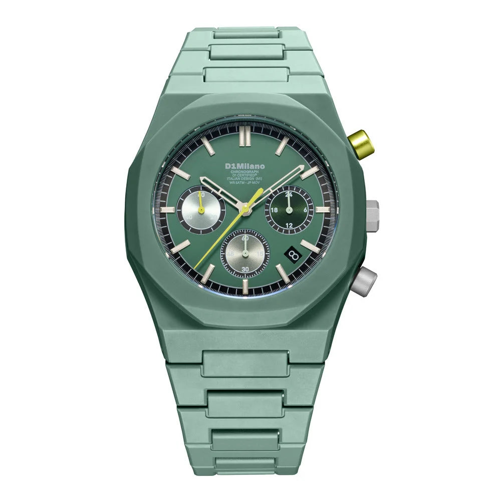 ساعة دي وان ميلانو Polychrono Green Phantom الرجالية كوارتز - ML-0442