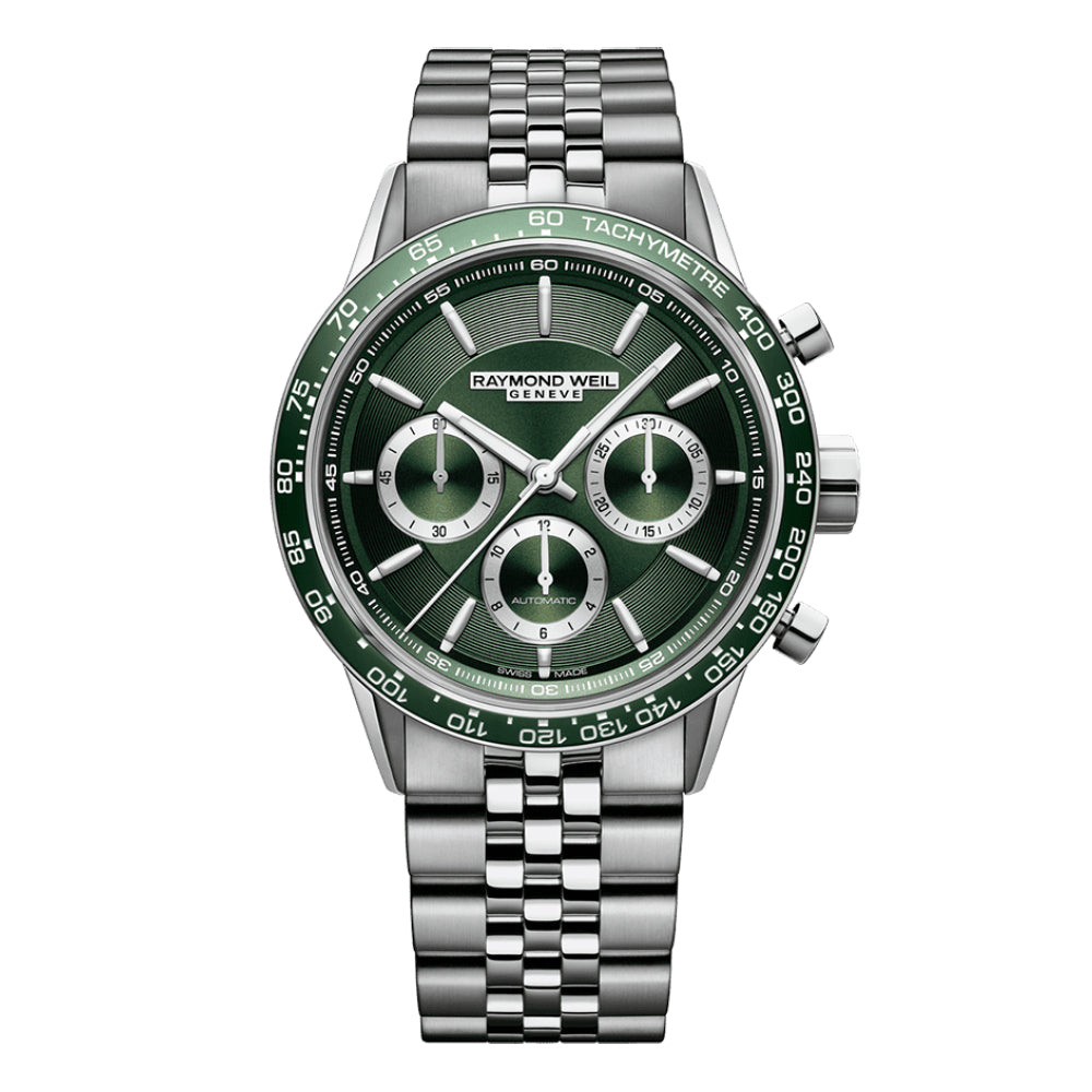 Men s watch automatic movement green dial color RW 0326