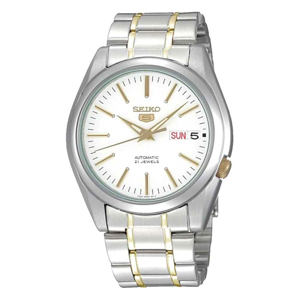 ساعة سيكو للرجال أوتوماتيكية انالوج ميناء باللون الابيض SEIKO-0021