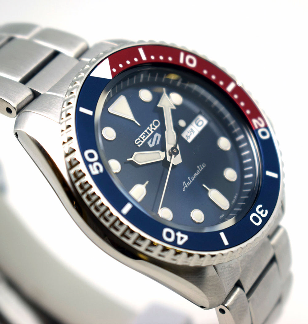 ساعة سيكو 5 فيسليفت للرجال تقويم، ميناء باللون الازرق SEIKO-0045