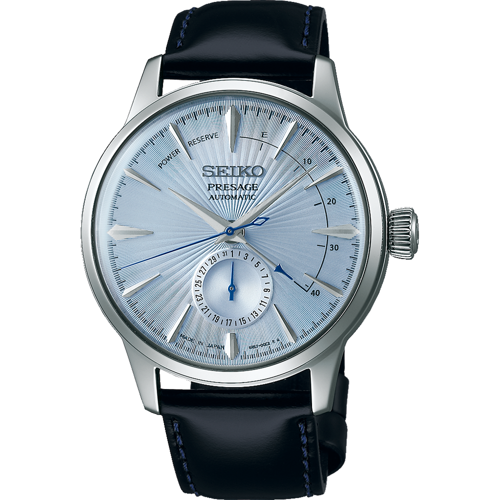 ساعة سيكو بريساج أوتوماتيكية للرجال بقرص أزرق سماوي فاتح - SEIKO-0007