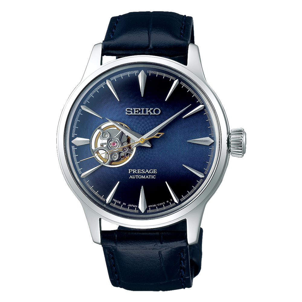 ساعة سيكو بريساج أنالوج للرجال ميناء باللون الازرق SEIKO-0008
