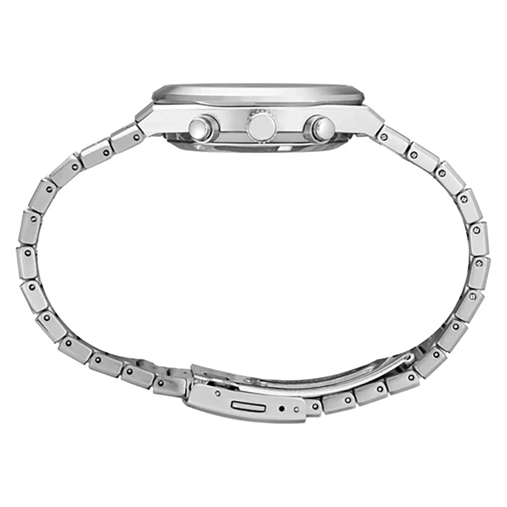 ساعة سيكو كرونوغراف كوارتز للرجال ميناء باللون الابيض SEIKO-0054