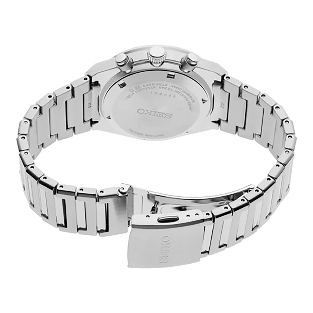 ساعة سيكو كرونوغراف كوارتز للرجال ميناء باللون الابيض SEIKO-0054