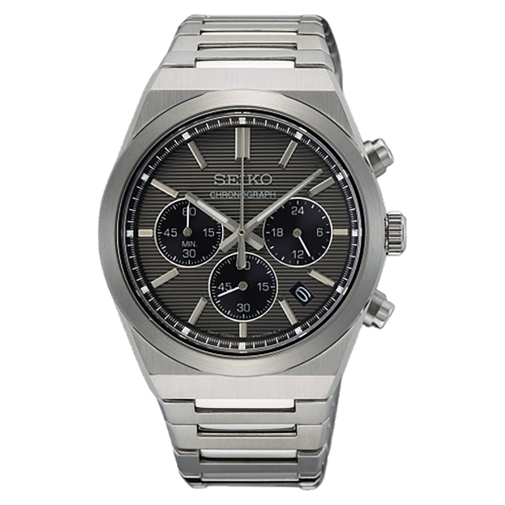Seiko Men's Quartz Watch with Grey Dial SEIKO-0056