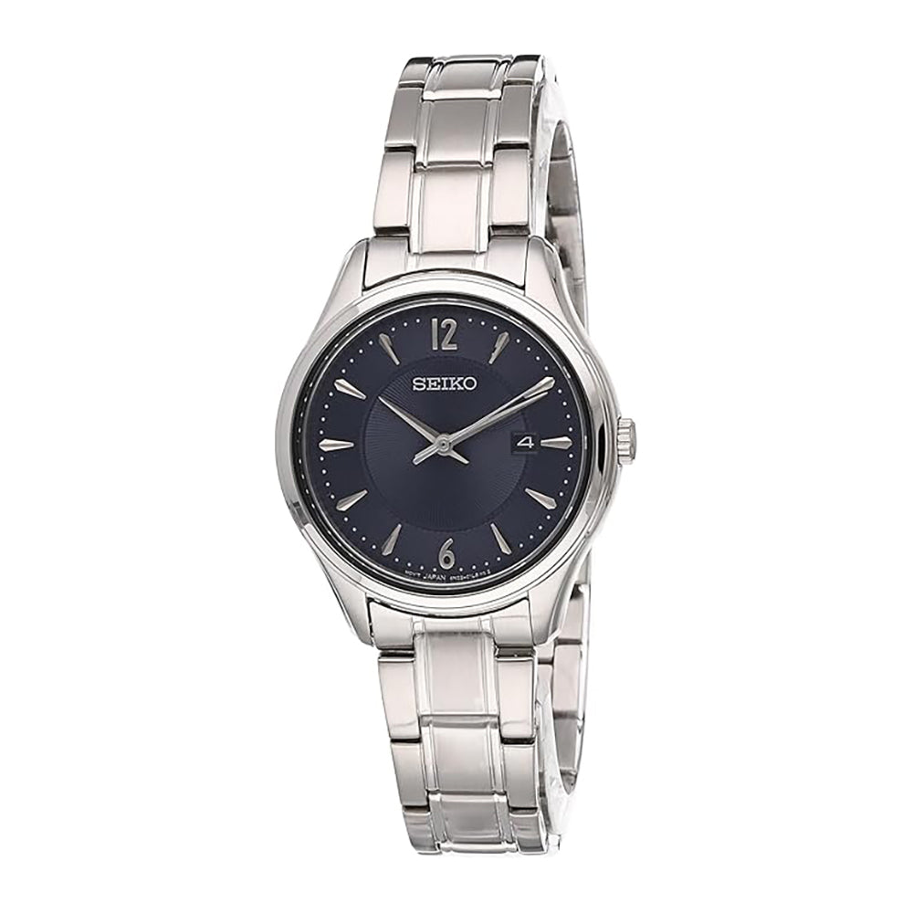 ساعة سيكو النسائية التناظرية كوارتز بمينا أزرق SEIKO-0061