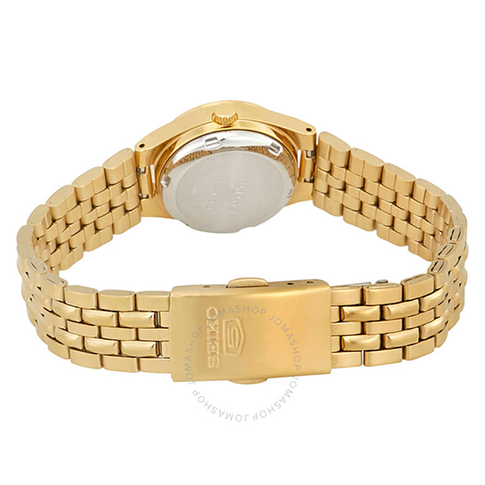 ساعة سيكو 5 أوتوماتيك 21 جوهرة للسيدات بميناء أسود SEIKO-0043