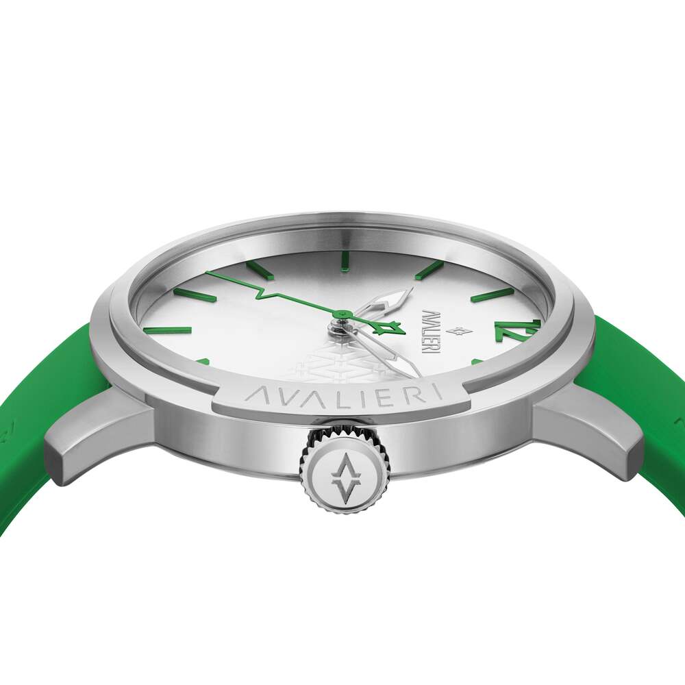 ساعة أفاليري الرجالية بحركة كوارتز ولون مينا فضي - AV-2375B