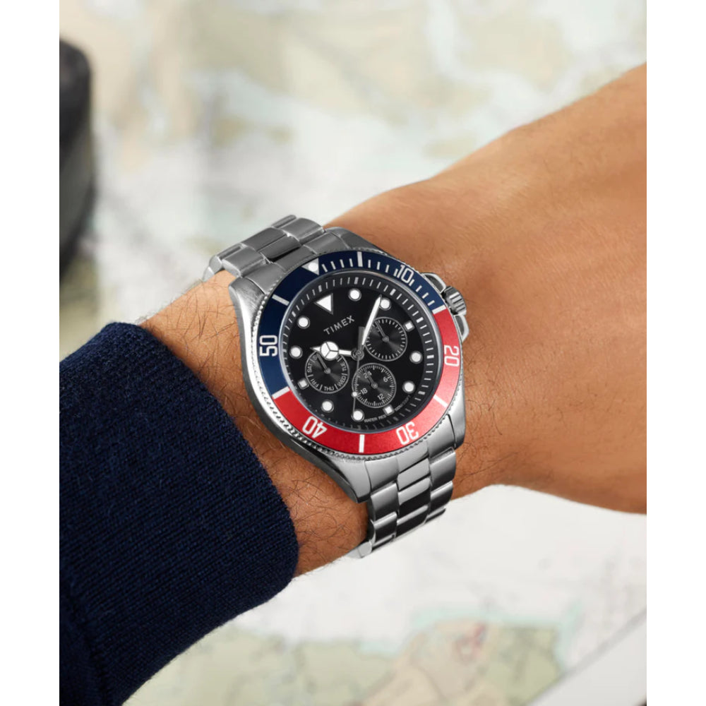 Timex Men's Harborside Coast Multifunction Quartz Movement Black Dial Watch – TMX-0040