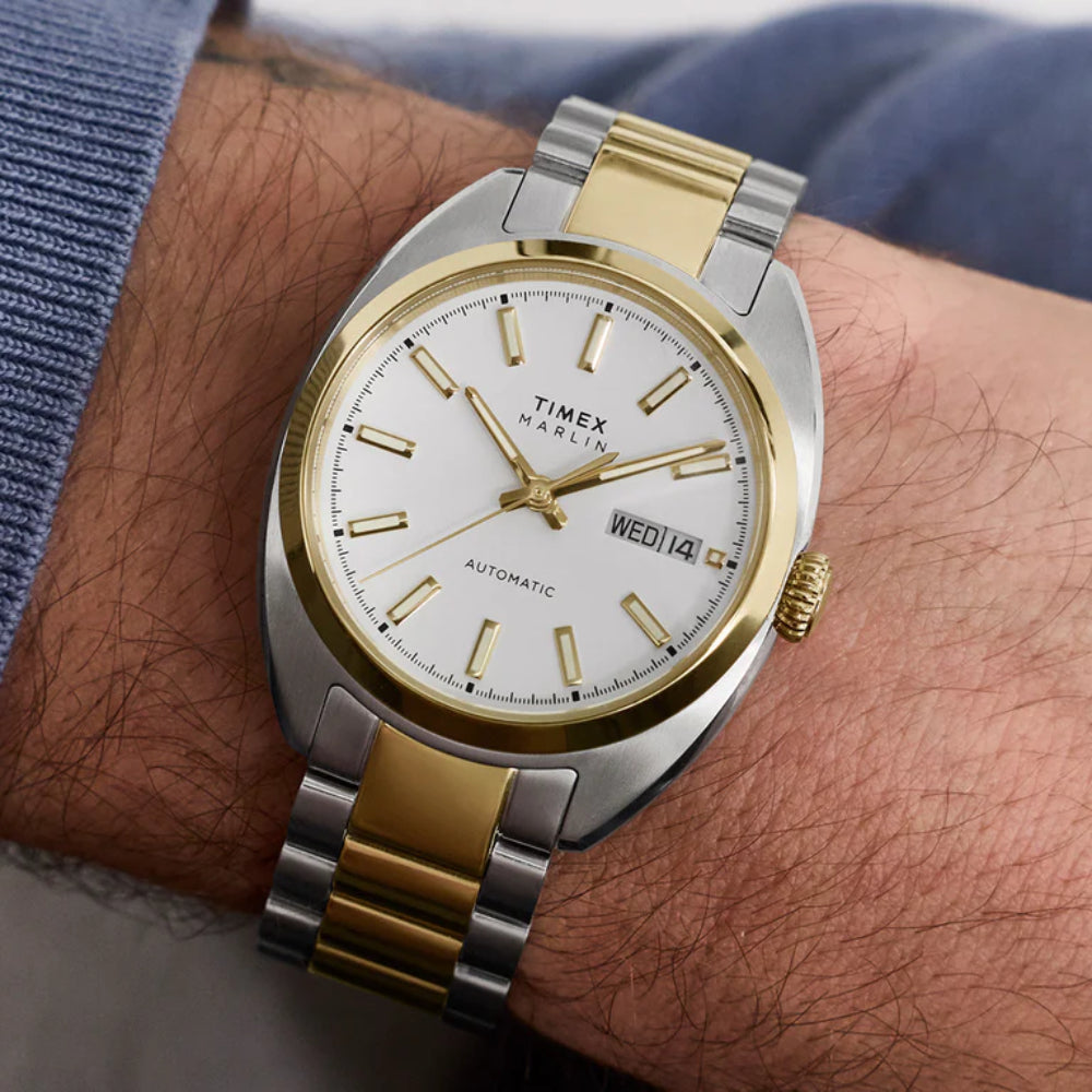 Timex Marlin Automatic Men's Watch with Automatic Movement and Silver Dial – TMX-0053