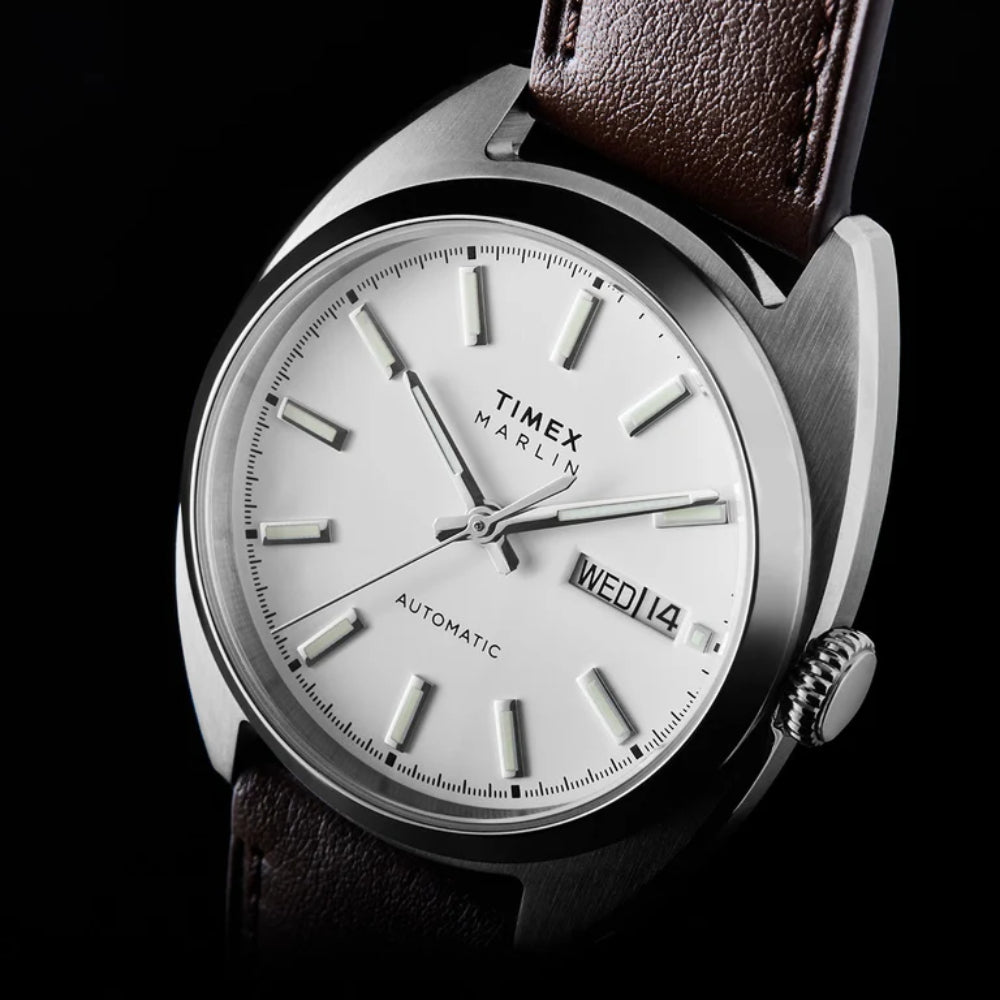 Men's Timex Marlin Automatic Watch with Automatic Movement and Silver Dial – TMX-0054