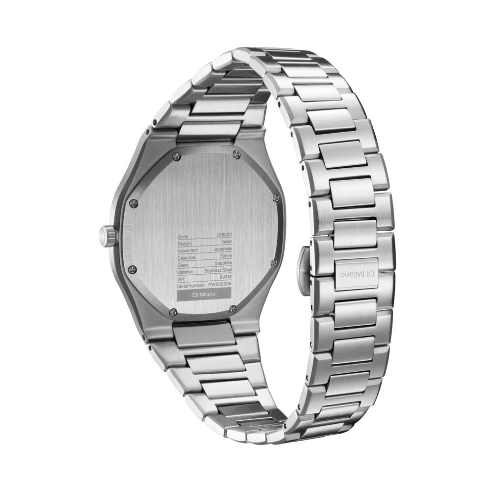 D1 Milano Men's Ultra-Thin Quartz Watch with Black Groovy Dial - ML-0398