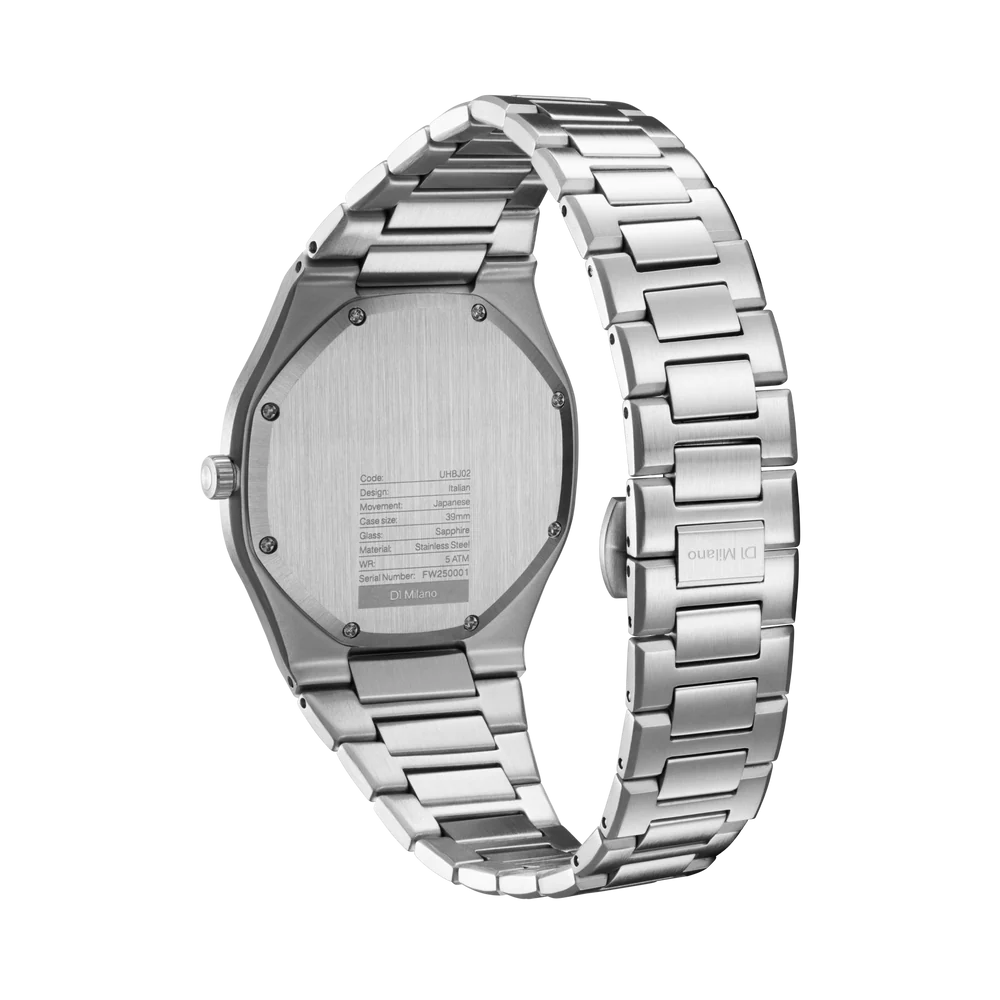 D1 Milano Men's Ultra-Thin Quartz Watch with Grey Groovy Dial - ML-0399