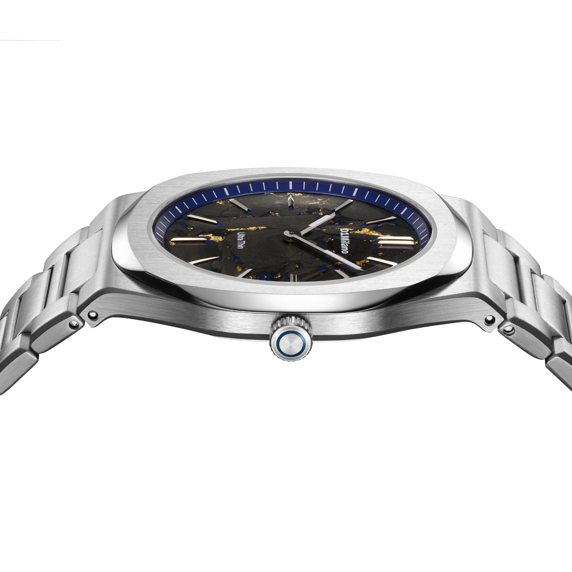 ساعة دي وان ميلانو الرجالية بحركة كوارتز ومينا أزرق من ألياف الكربون ML-0424