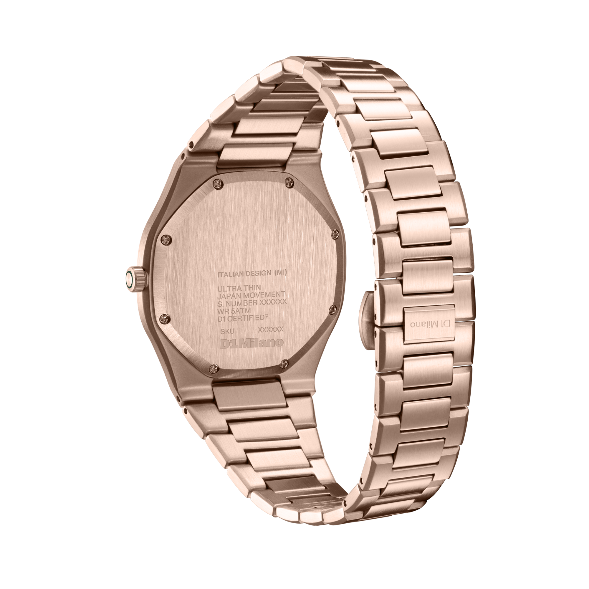 ساعة دي وان ميلانو الرجالية بحركة كوارتز ومينا أخضر سولي ML-0426