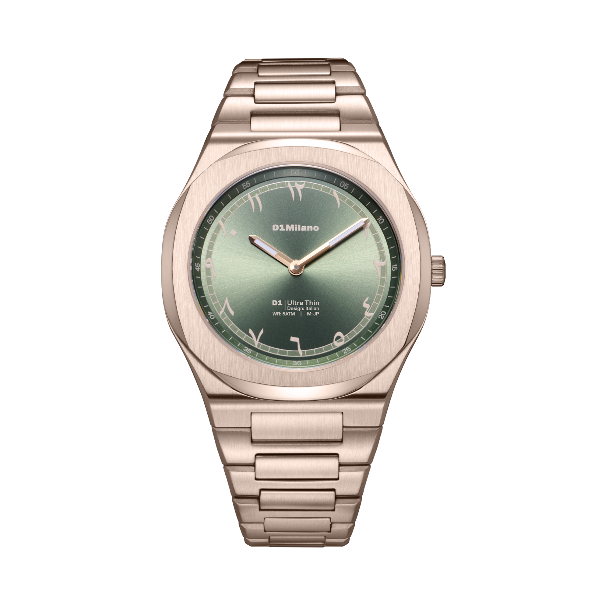 ساعة دي وان ميلانو الرجالية بحركة كوارتز ومينا أخضر سولي ML-0426