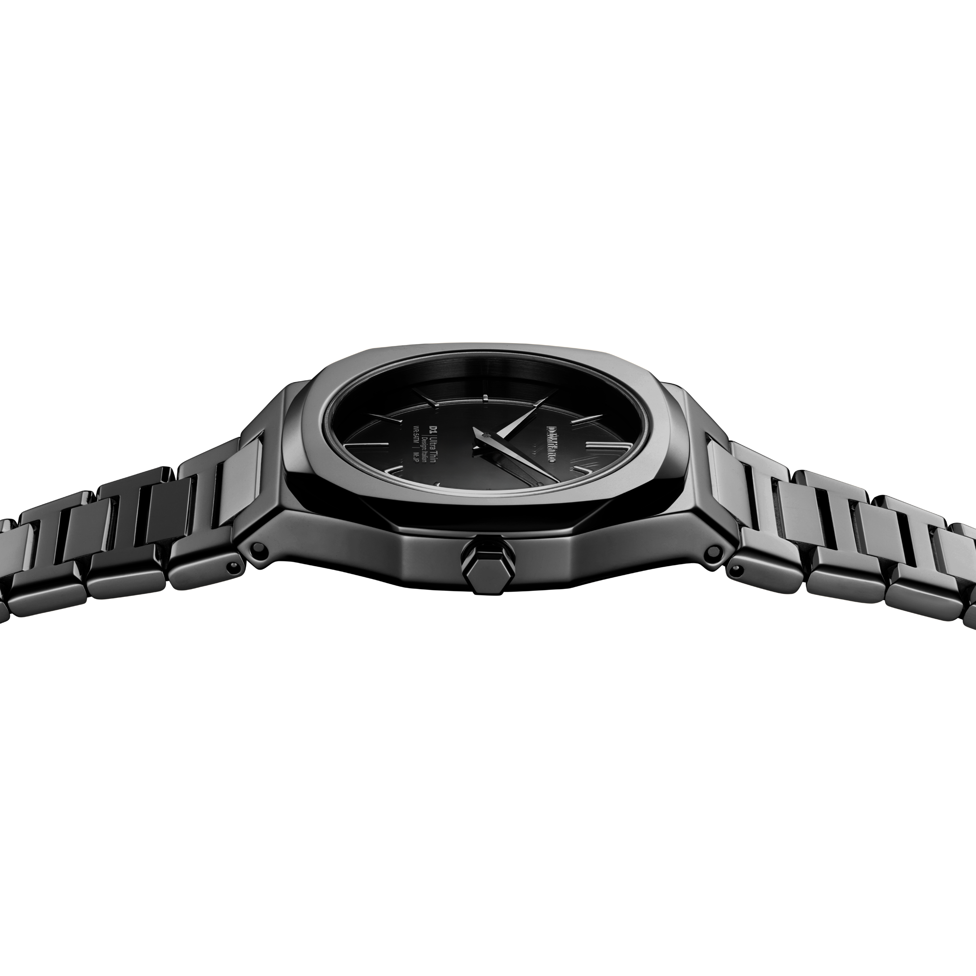 ساعة دي وان ميلانو النسائية بحركة كوارتز ومينا أسود مرآة ML-0430