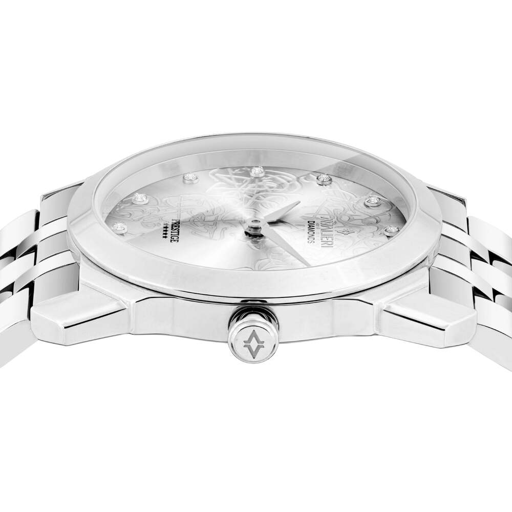 Avalieri Prestige Women's Swiss Quartz Movement White Dial Watch - AP-0071 (12/D 0.06CT )