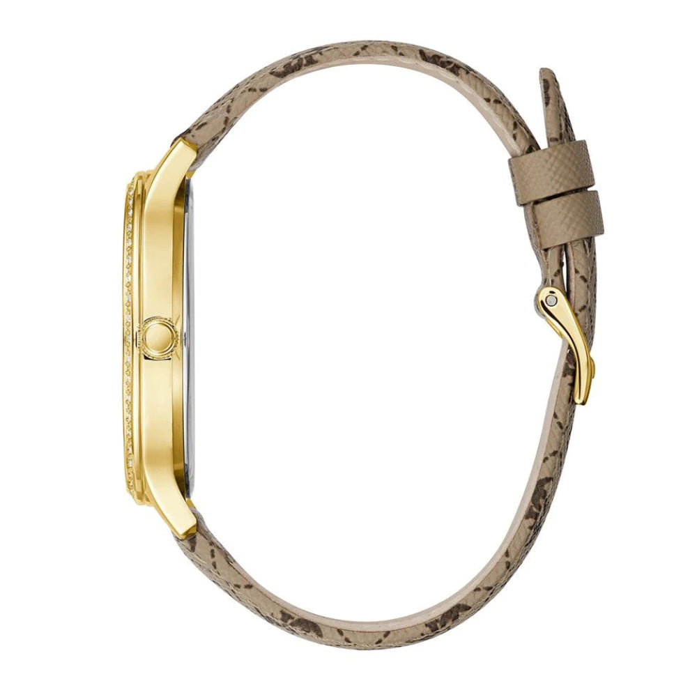 ساعة جيس النسائية بحركة كوارتز ولون مينا بني - GW-0146