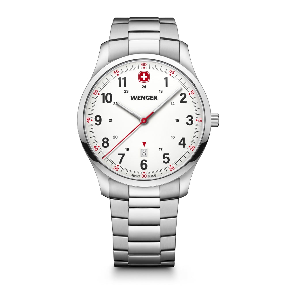 Wenger Men's Watch, Quartz Movement, White Dial - WNG-0075