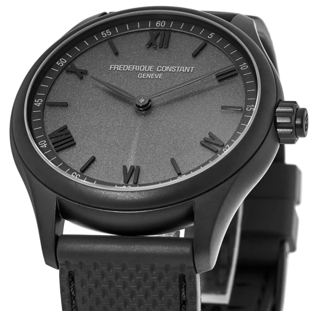 ساعة فريدريك كونستانت الرجالية بحركة كوارتز ولون مينا رمادي - FC-0202+Charger