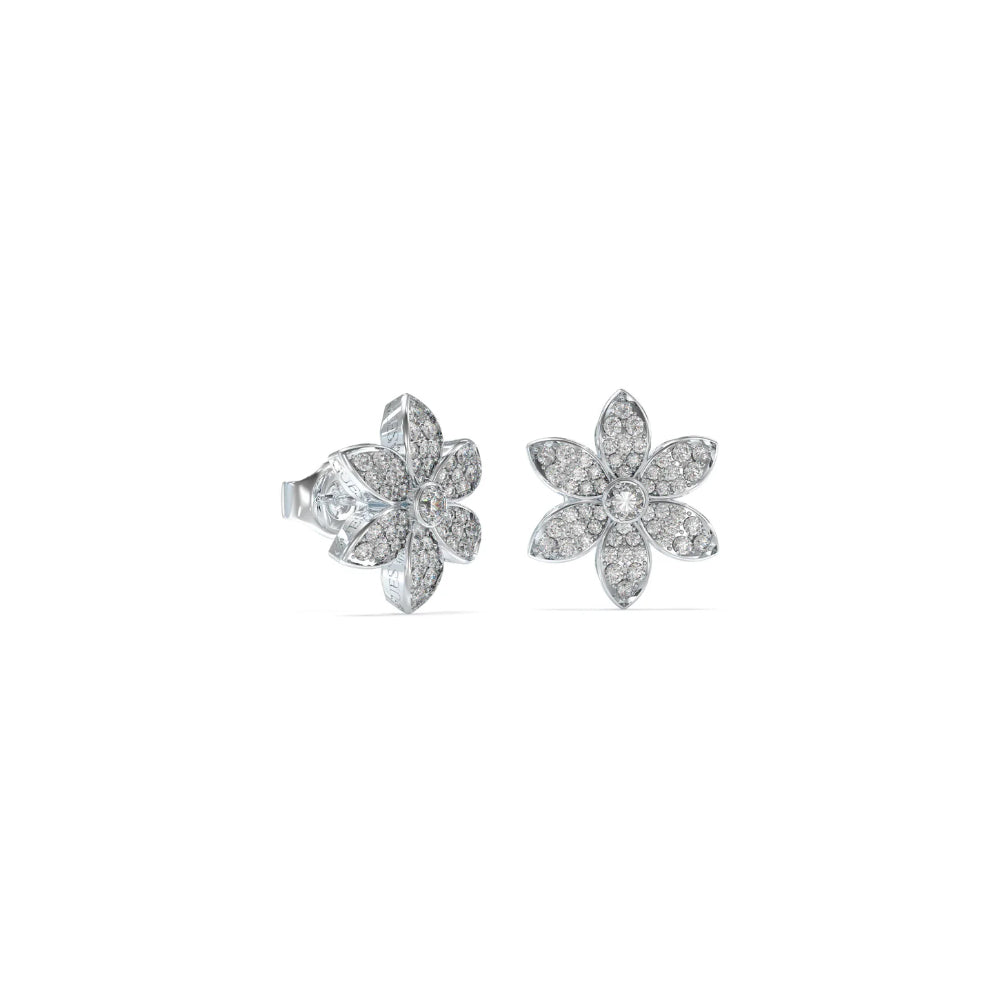 Guess Women's Rhodium-Tone Hoop Earrings - GWCER-0101(S)