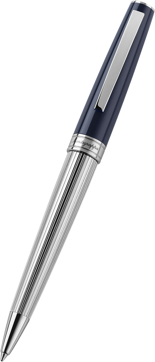 Montegrappa Armonia Duetto Ballpoint Pen, Dark Steel, Blue - MGPN-0032