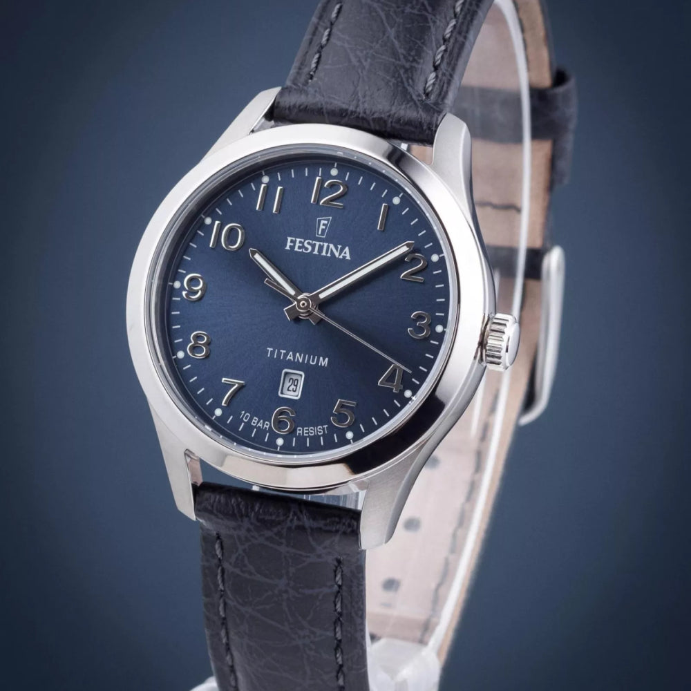 ساعة فيستينا النسائية بحركة كوارتز ولون مينا أزرق - f20469/2