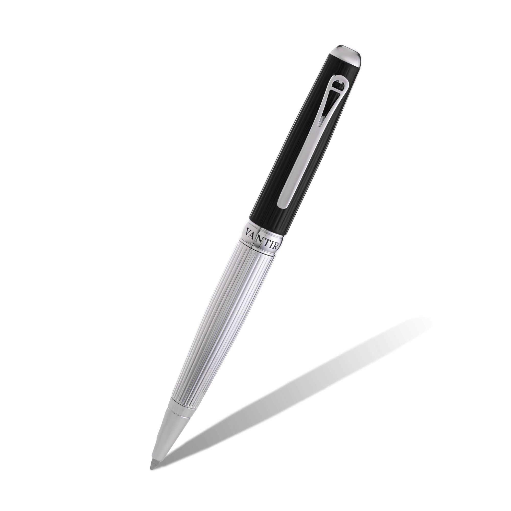 فانتير قلم كلاسيك اسود فضي بتصميم كستوم VNTPEN-0009
