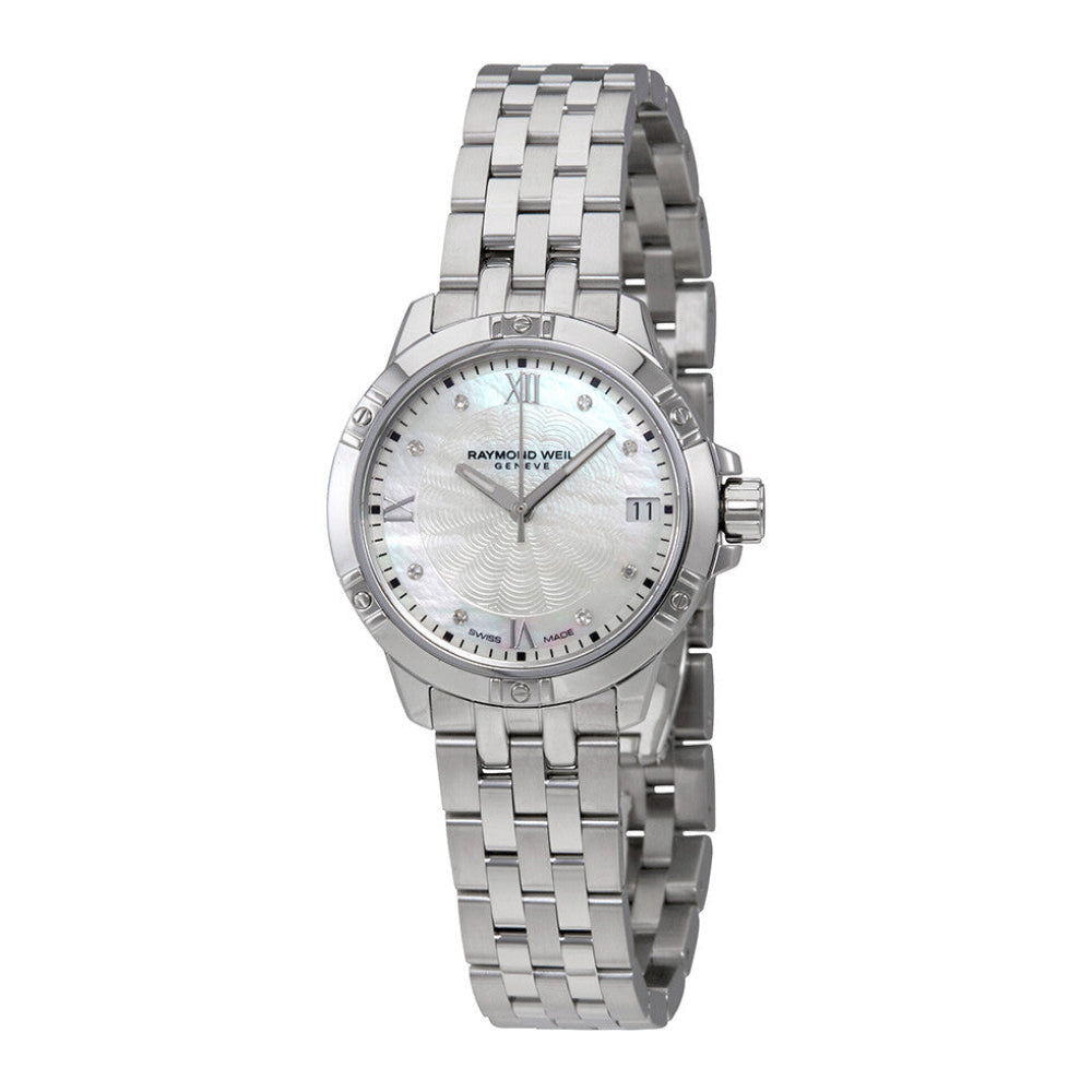 ساعة ريموند ويل النسائية بحركة كوارتز ولون مينا فضي - RW-0101(DMND/08)