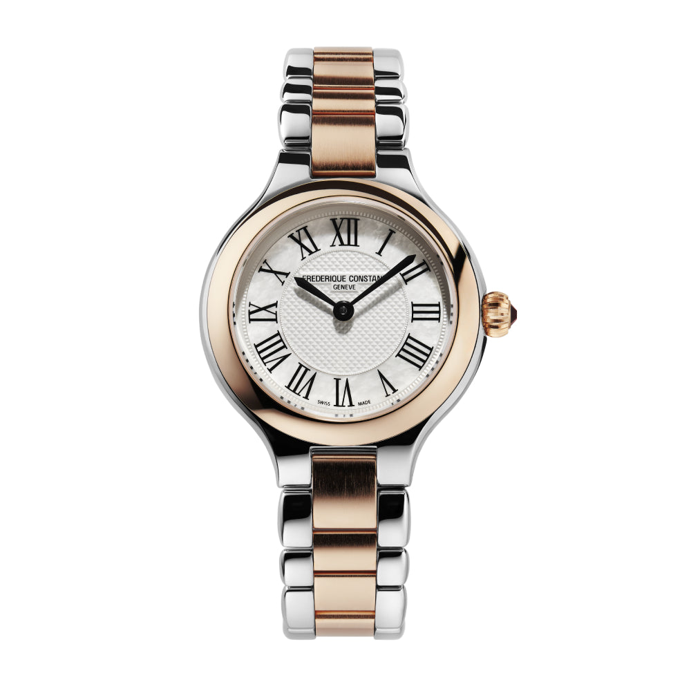 ساعة فريدريك كونستانت النسائية بحركة كوارتز ولون مينا أبيض - FC-0002