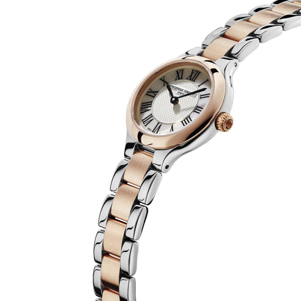 ساعة فريدريك كونستانت النسائية بحركة كوارتز ولون مينا أبيض - FC-0002