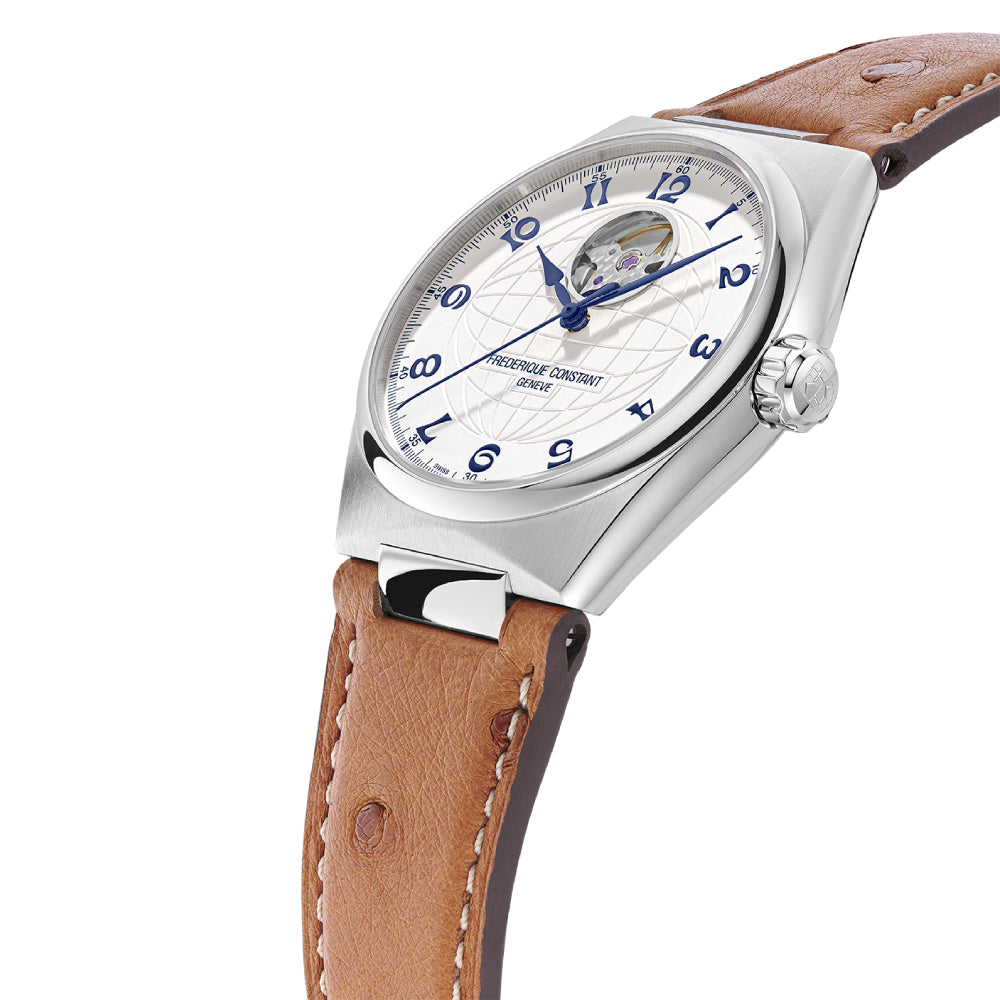 ساعة فريدريك كونستانت الرجالية بحركة أوتوماتيكية ولون مينا أبيض - FC-0252+R.STRAP