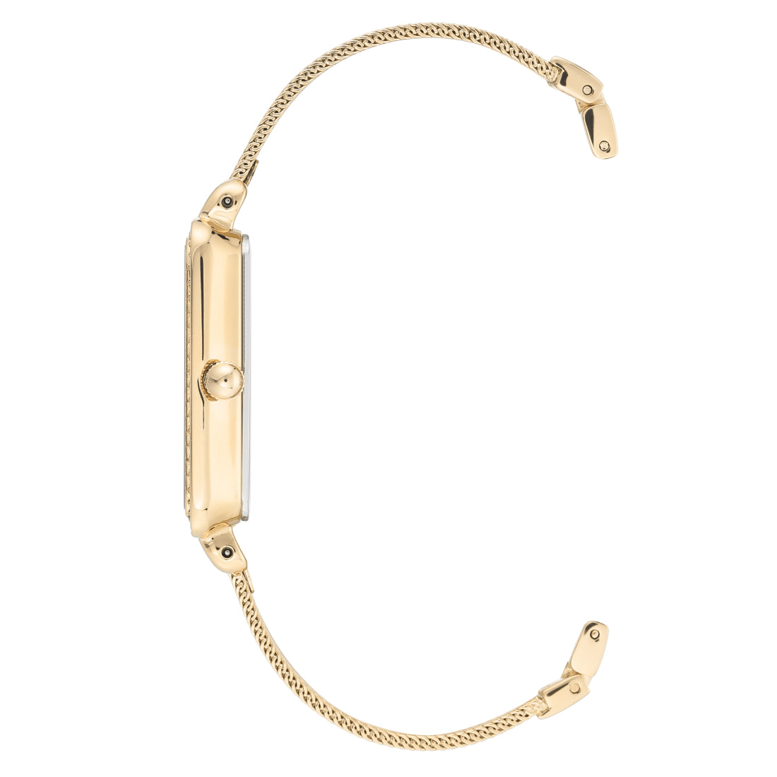 طقم آن كلاين النسائي بحركة كوارتز ولون مينا أبيض لؤلؤي مع مشابك شعر - AK-0176+HAIR PIN 4PCS