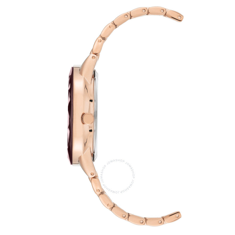 ساعة آن كلاين النسائية بحركة كوارتز ولون مينا أرجواني - AK-0037