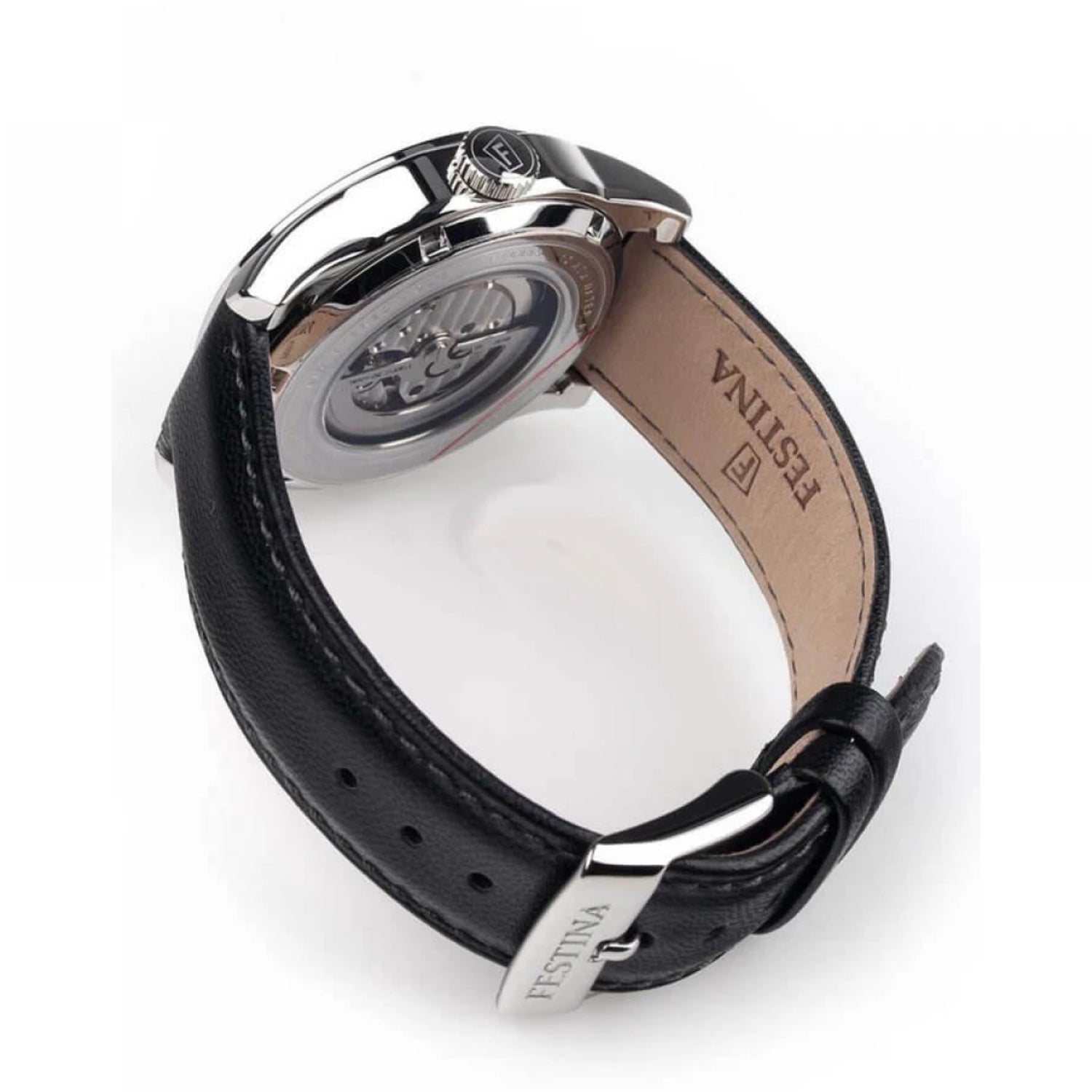 ساعة فيستينا الرجالية بحركة أوتوماتيكية ولون مينا فضي ورمادي - F16885/2