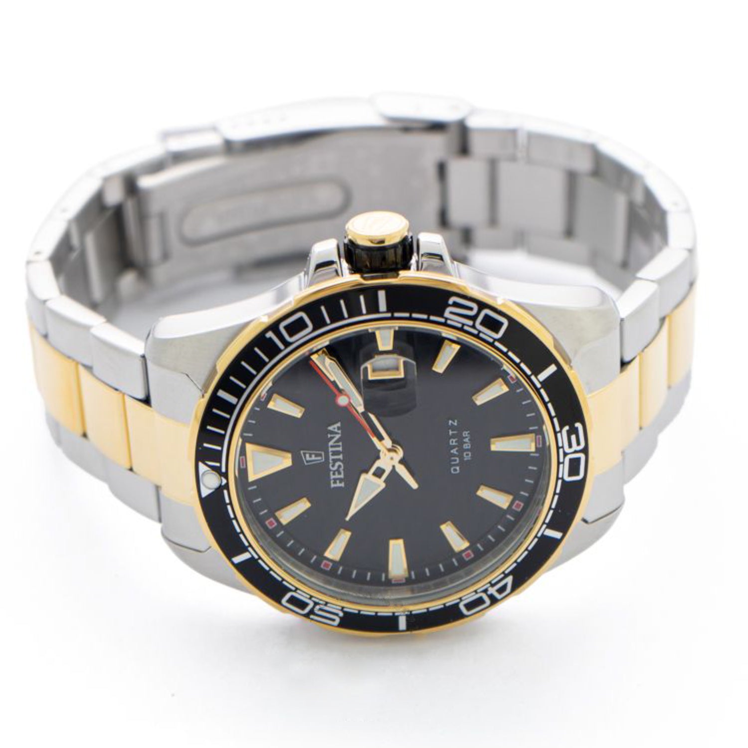 ساعة فيستينا الرجالية بحركة كوارتز ولون مينا أسود - F20362/2