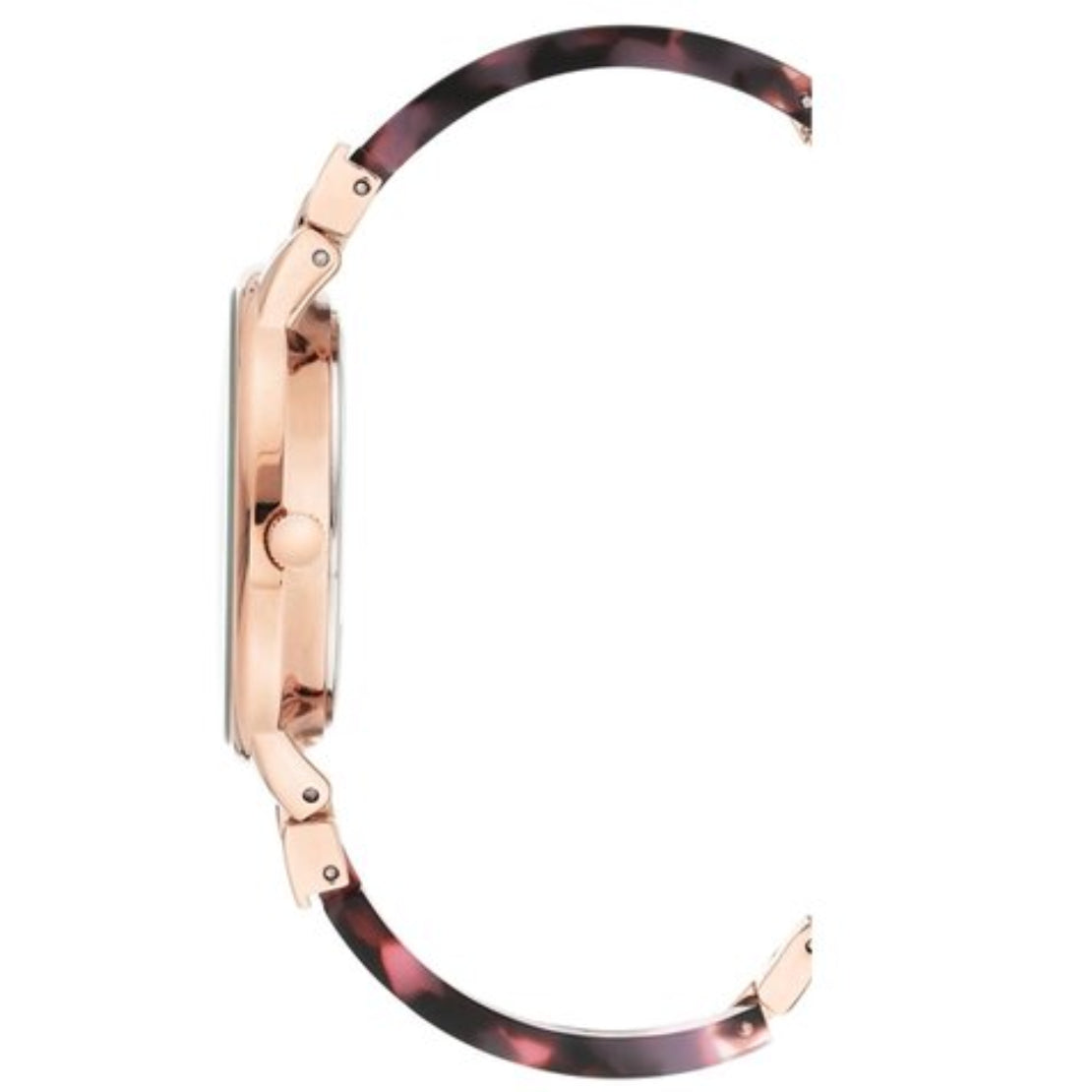 طقم آن كلاين النسائي بحركة كوارتز ولون مينا بني مع إسوارة - AK-0192+BANGLE