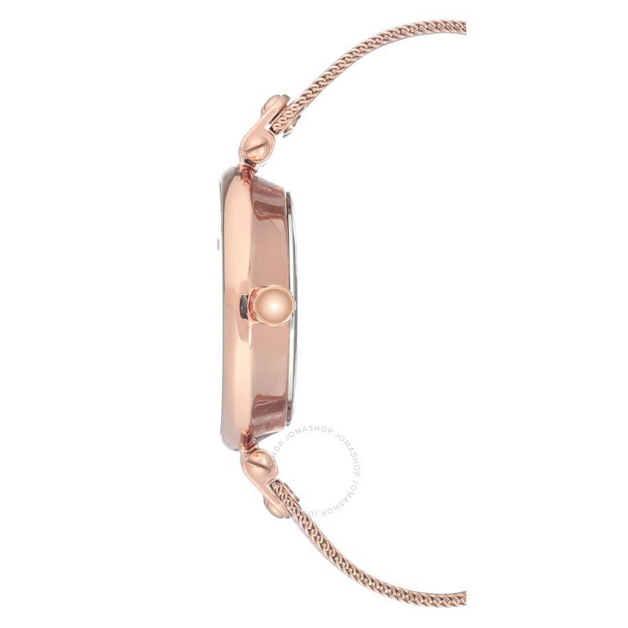 ساعة آن كلاين النسائية بحركة كوارتز ولون مينا بورجوندي - AK-0024