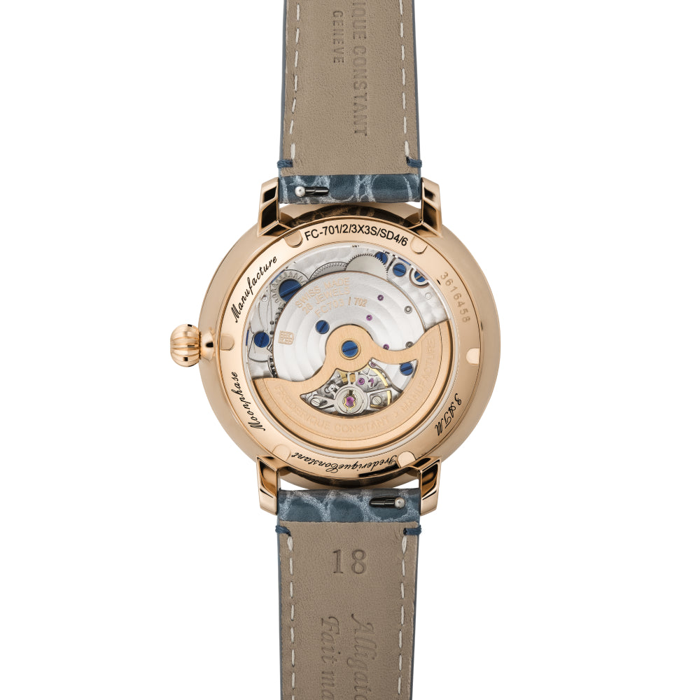 Frederique Constant Women's Automatic Gray Dial Watch - FC-0236(D/68 0.5CT)+R.STRAP