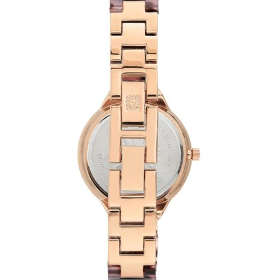 طقم آن كلاين النسائي بحركة كوارتز ولون مينا بني مع إسوارة - AK-0192+BANGLE
